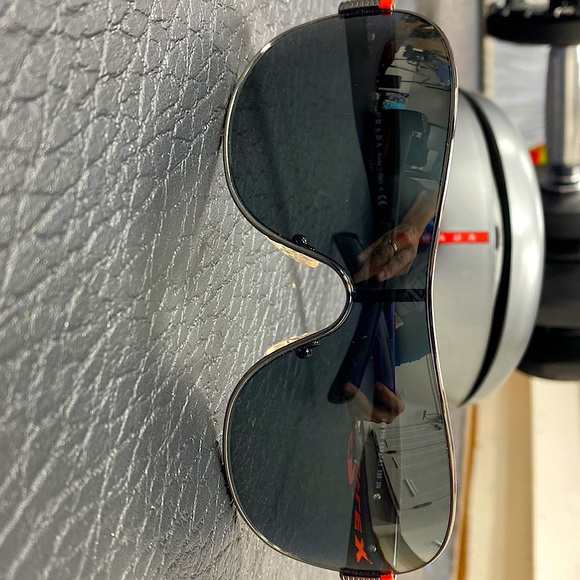 New Prada SPS 54H Aviator Sunglasses Black Gunmetal New! - Picture 3 of 14